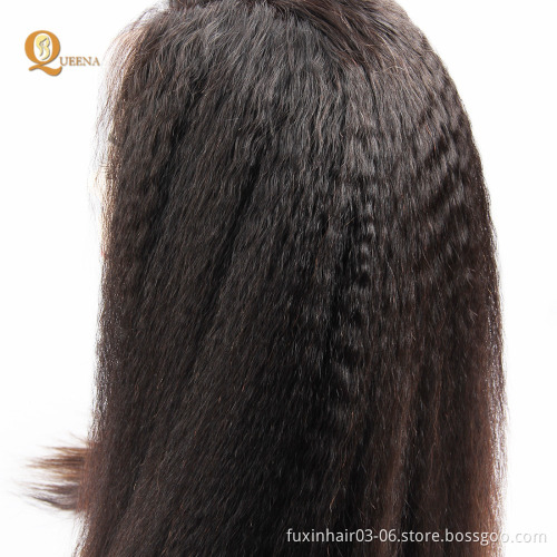 Xuchang Fuxin Products Lace Front Human Hair Full Lace Wig Co Peruvian Frontal Kinky Straight Swiss Lace Remy Hair Long 100%